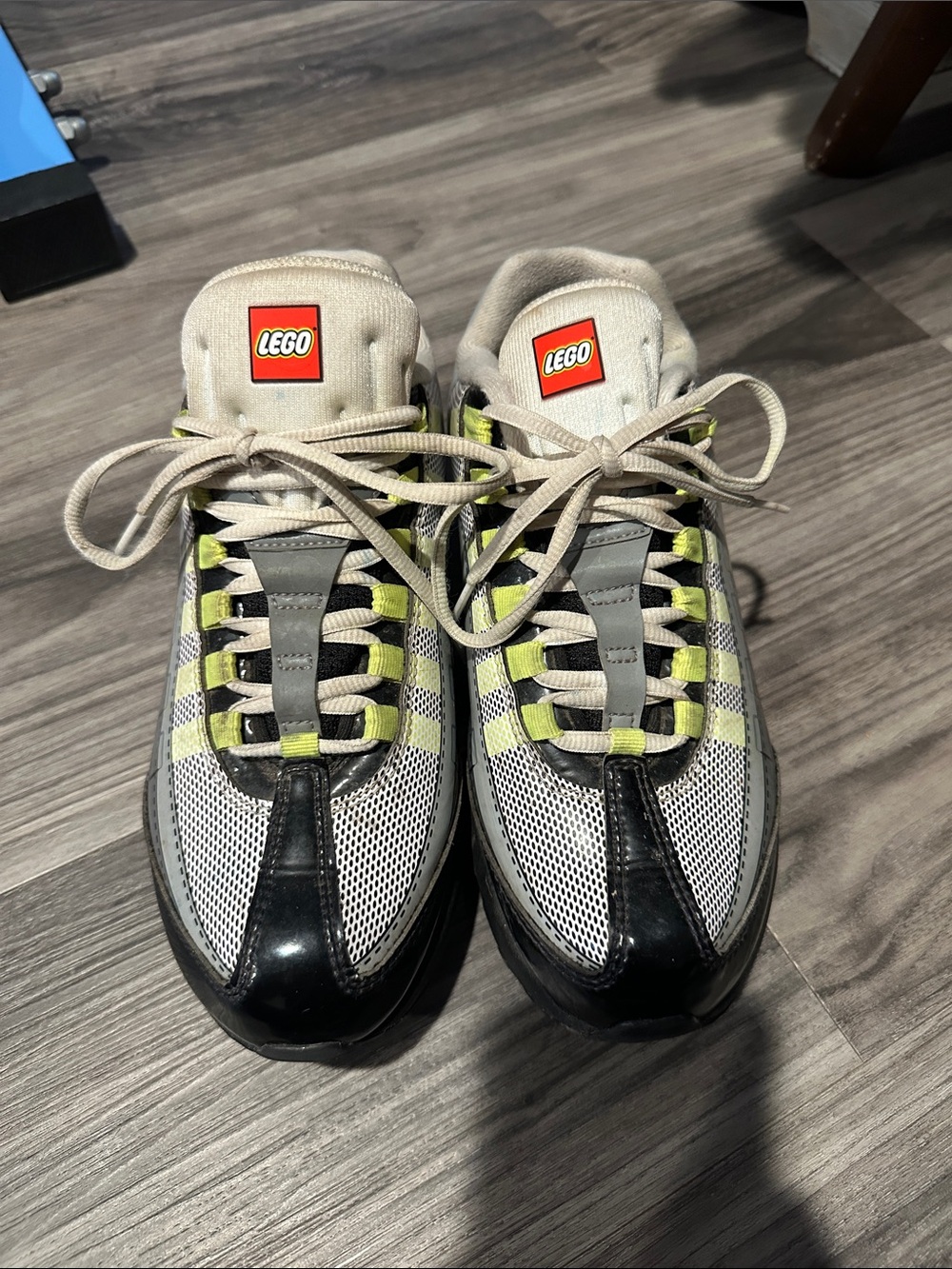 Nike LEGO boys Gray, Black and Lime Green Sneaker